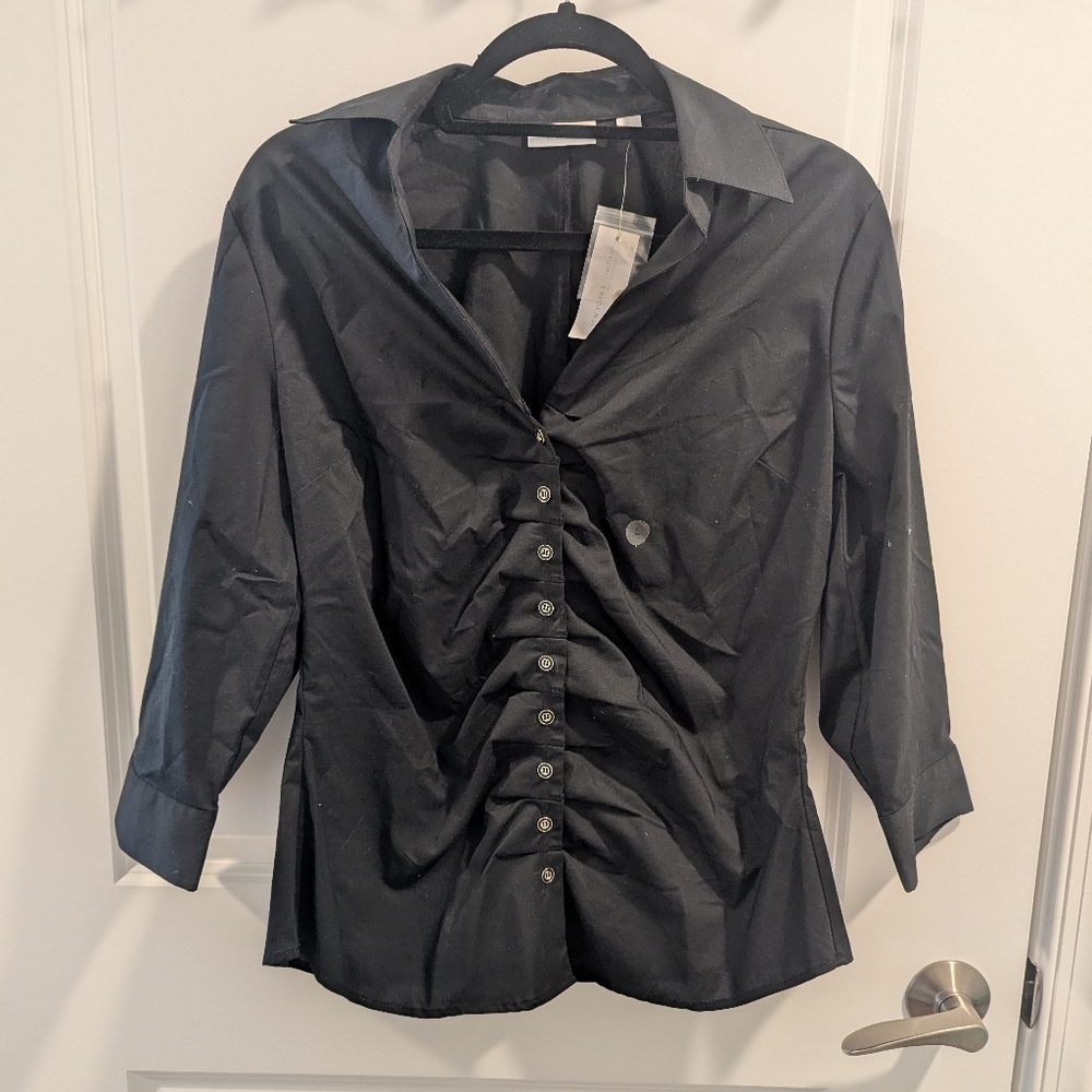 New York & Company Black Stretch Shirt